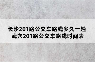 长沙201路公交车路线多久一趟 武穴201路公交车路线时间表